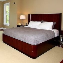 Ethan Allen Modern Glamour Queen Size Bed with Nightstand