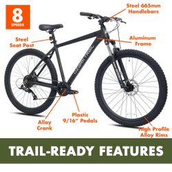Ozark Trail 27.5 inch mountain bike in color black