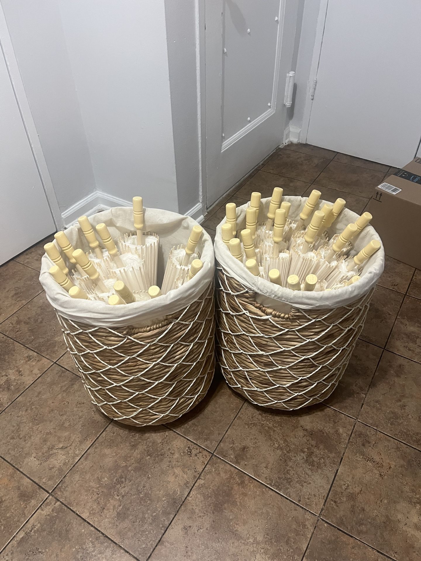 Paper Parasols With Baskets 