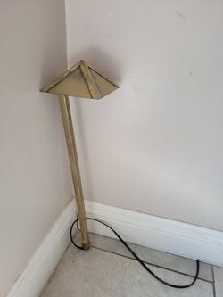 Brass Pathway Light Fixture Hardwired LED Compatible