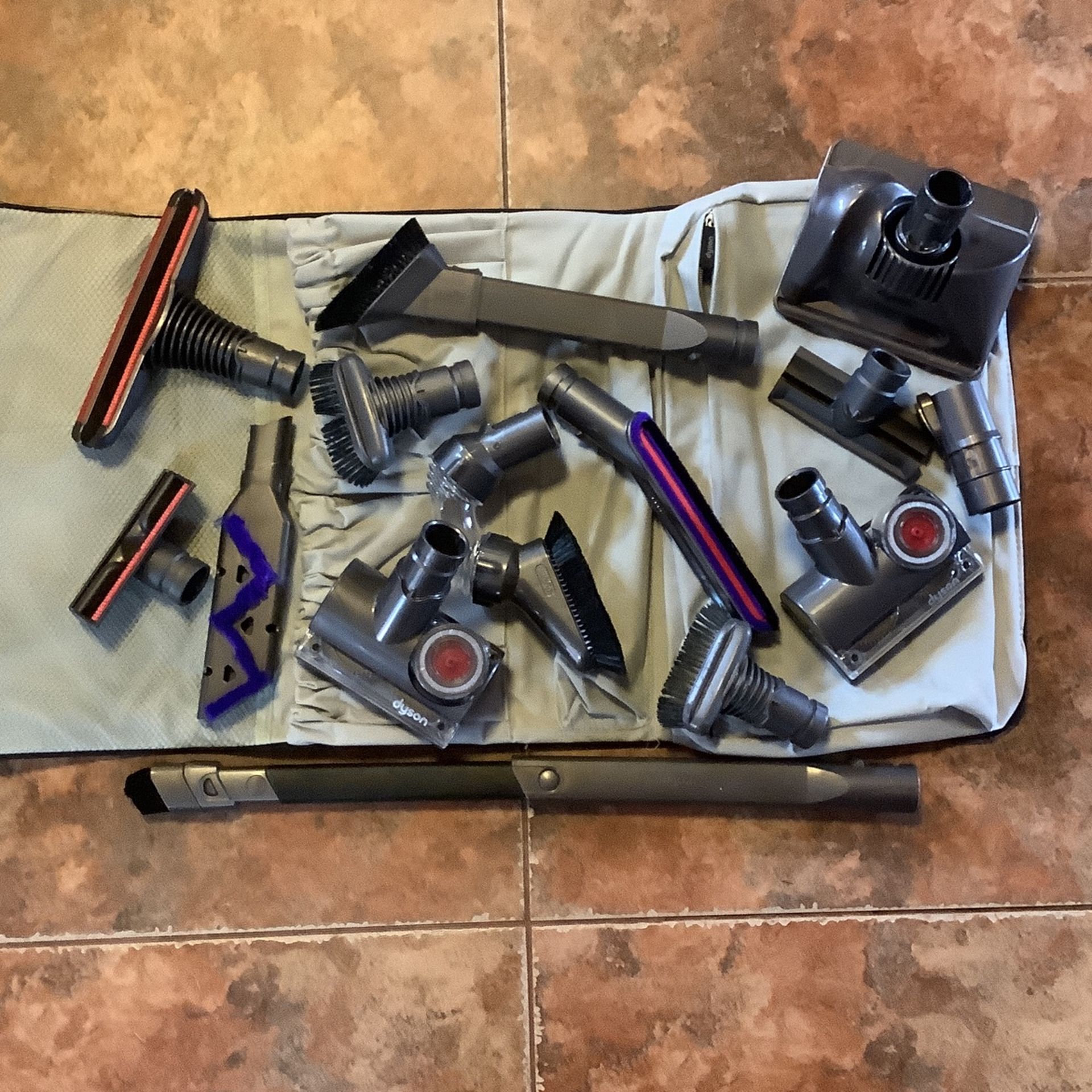 Dyson Vacuum Cleaner Attachments In Large Storage Bag New and Used for
