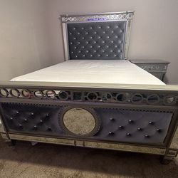 Queen Bed Frame with Dresser, Mirror and Nightstand