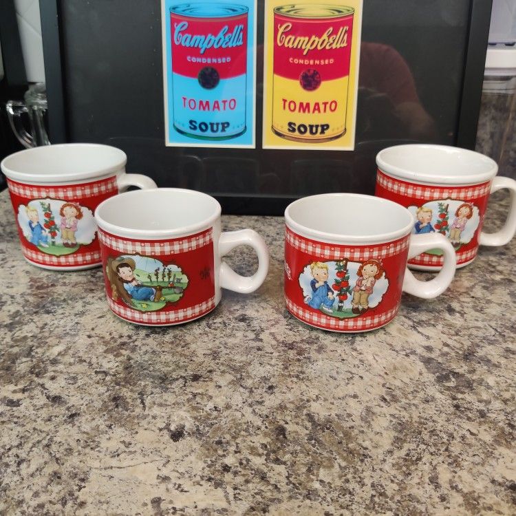 2002 CAMPBELL'S HOUSTON HARVEST SOUP MUGS SET