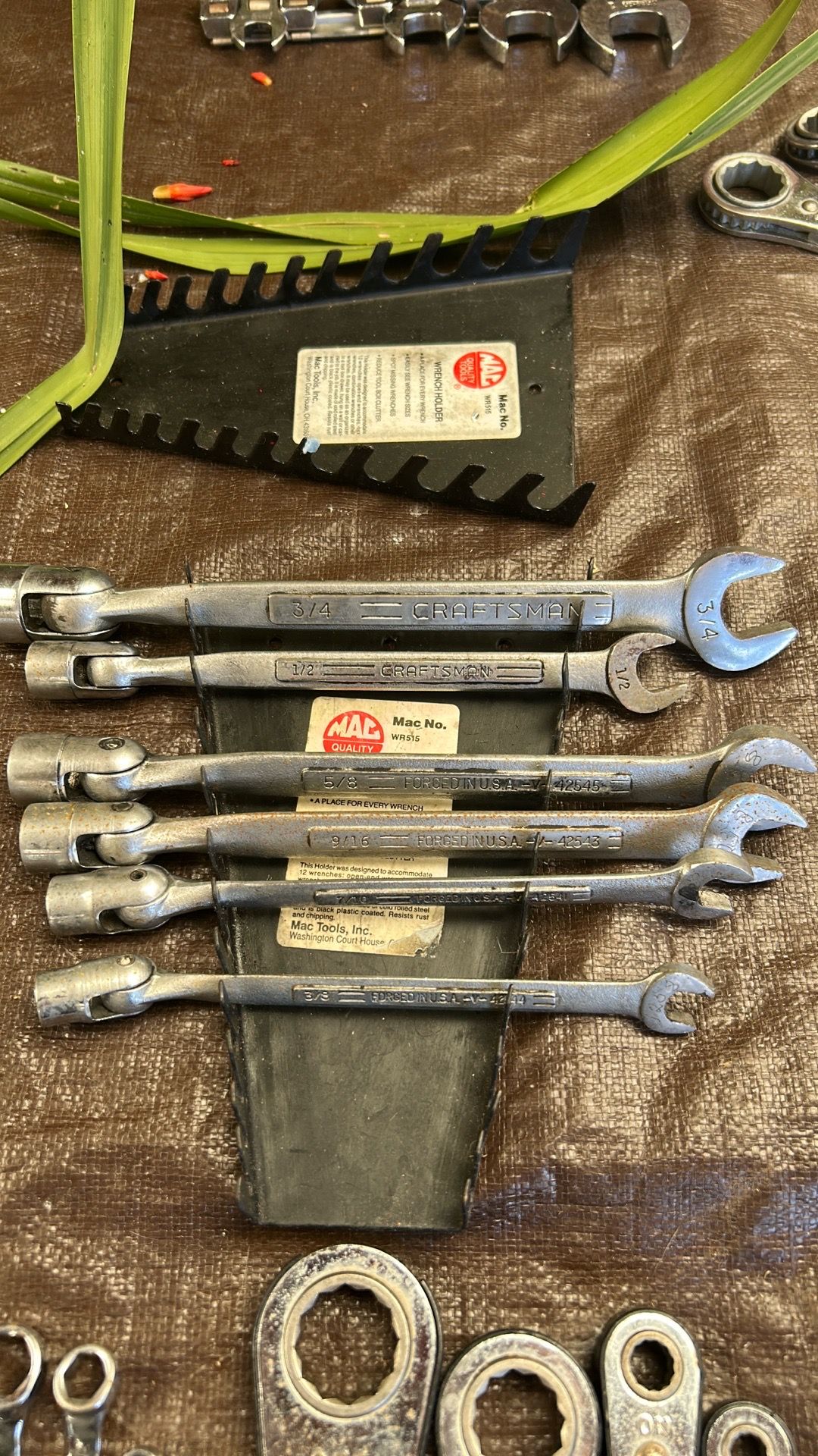 Flex head wrench set - 6 pieces