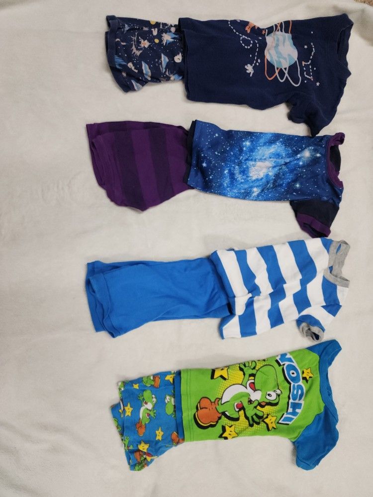 Toddler Summer Pajamas 4 Pairs Size 2-3