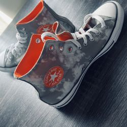 Converse Chuck Taylor High Top Gray Converse Cloud Tie Dye Orange Lining - Mens 7.5 / Womens 9.5 