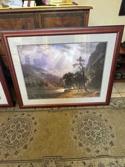 Beautiful Albert Bierstadt pictures in matte frames