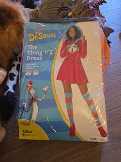 Dr. Seuss Thing 1 dress for adult. Size Small 4-6