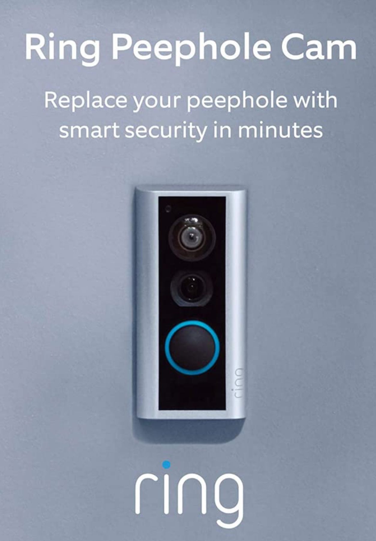 New Ring Peephole Security Video/2 Way Audio Doorbell