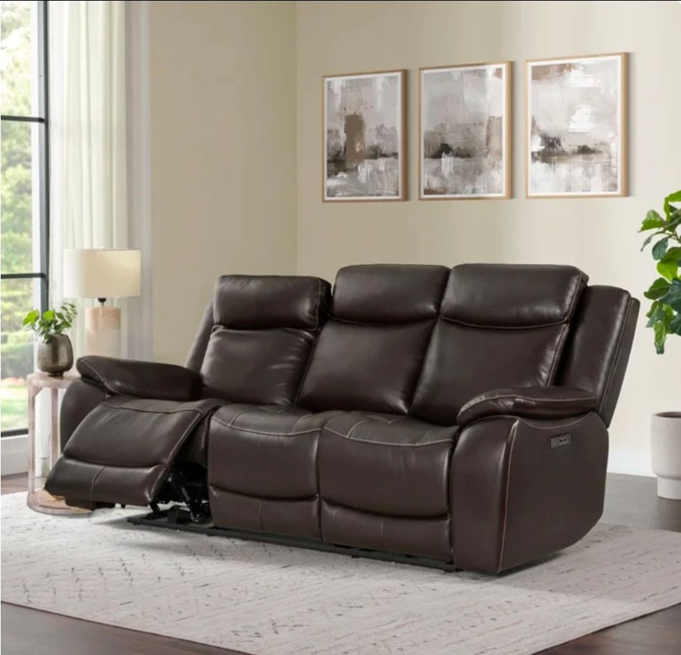 Leather Power Reclining Sofa