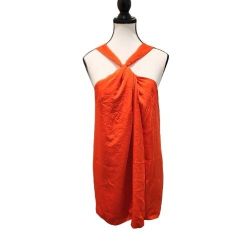 Vintage NY&CO Satin-Like Halter-Style Top w/Unique Front Knotted Neckline/Loosely-Draped Open-Front Overlaps