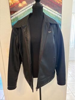 AC luxury collection, men’s black leather jacket size