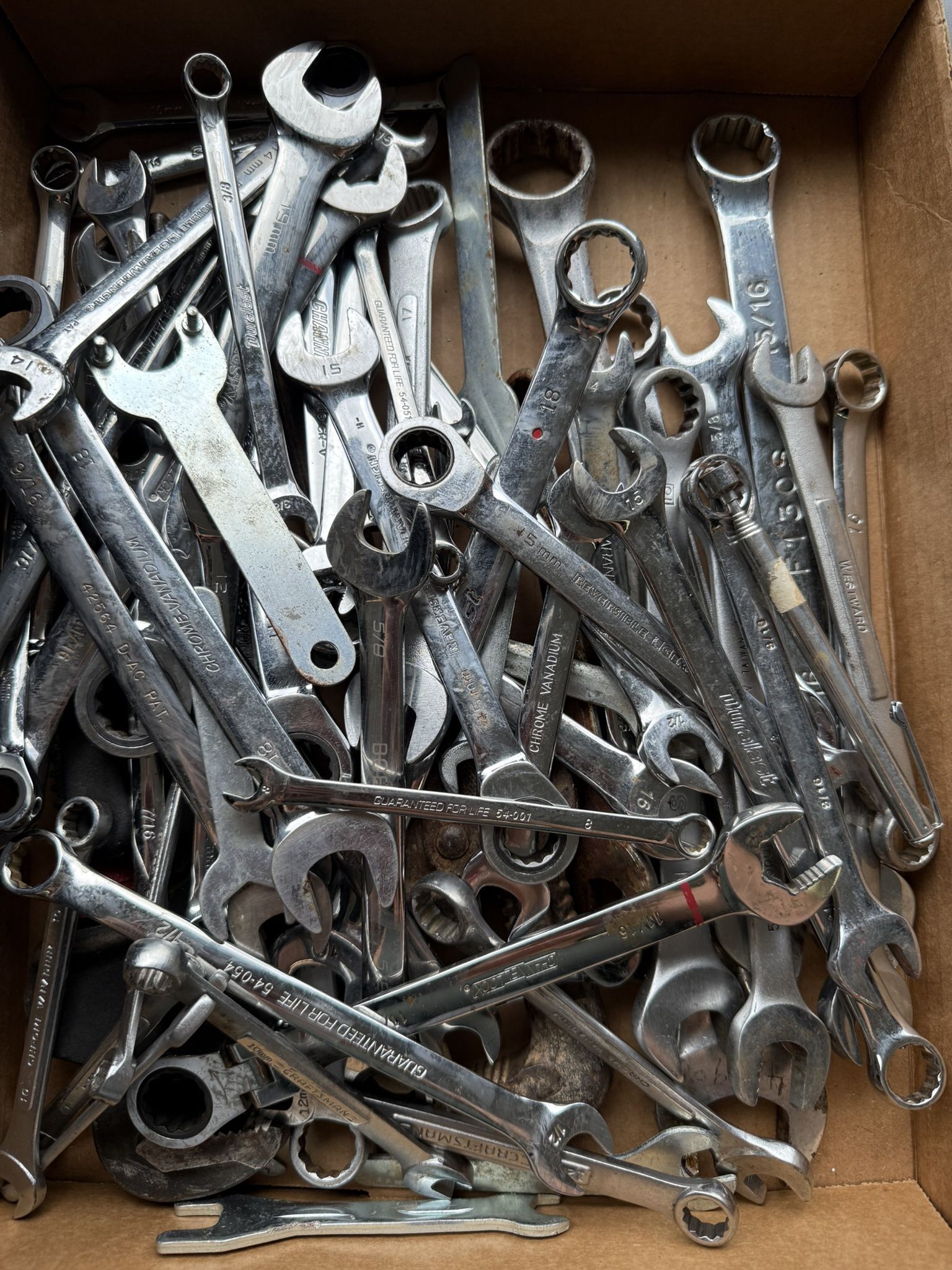 Mechanics Wrench Lot Over 50 Pieces Mixed Brands Different Sizes Large Variety