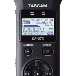 Tascam DR-07X Stereo Handheld Digital Audio Portable Recorder and USB Audio Interface, Pro Field, AV, Music, Dictation Recorder