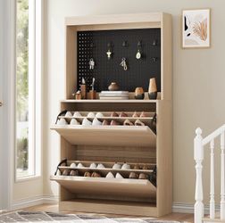 Shoe Cabinet with 2 Flip Drawers