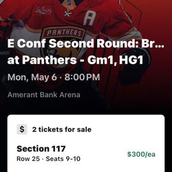 Florida Panthers Vs Bruins - Game 1 Round 2