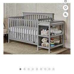 Baby Crib With Attached Changing Table 
