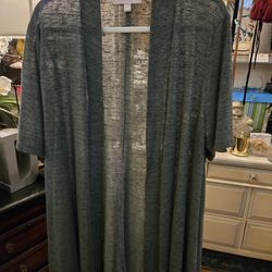 WT # 1057 WOMEN WITHIN 1X GREEN CARDIGAN