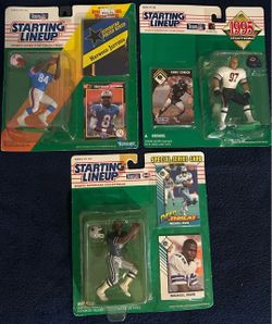 Vintage NFL Starting Lineup Lot Michael Irvin Cowboys Jeffires Zorich Sealed