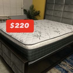 King Size Mattress Pillow Top Bamboo Brand New