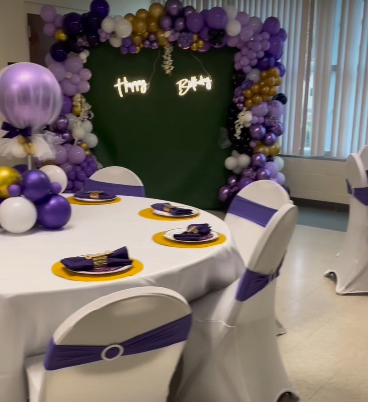 50 Purple Chair Sashes