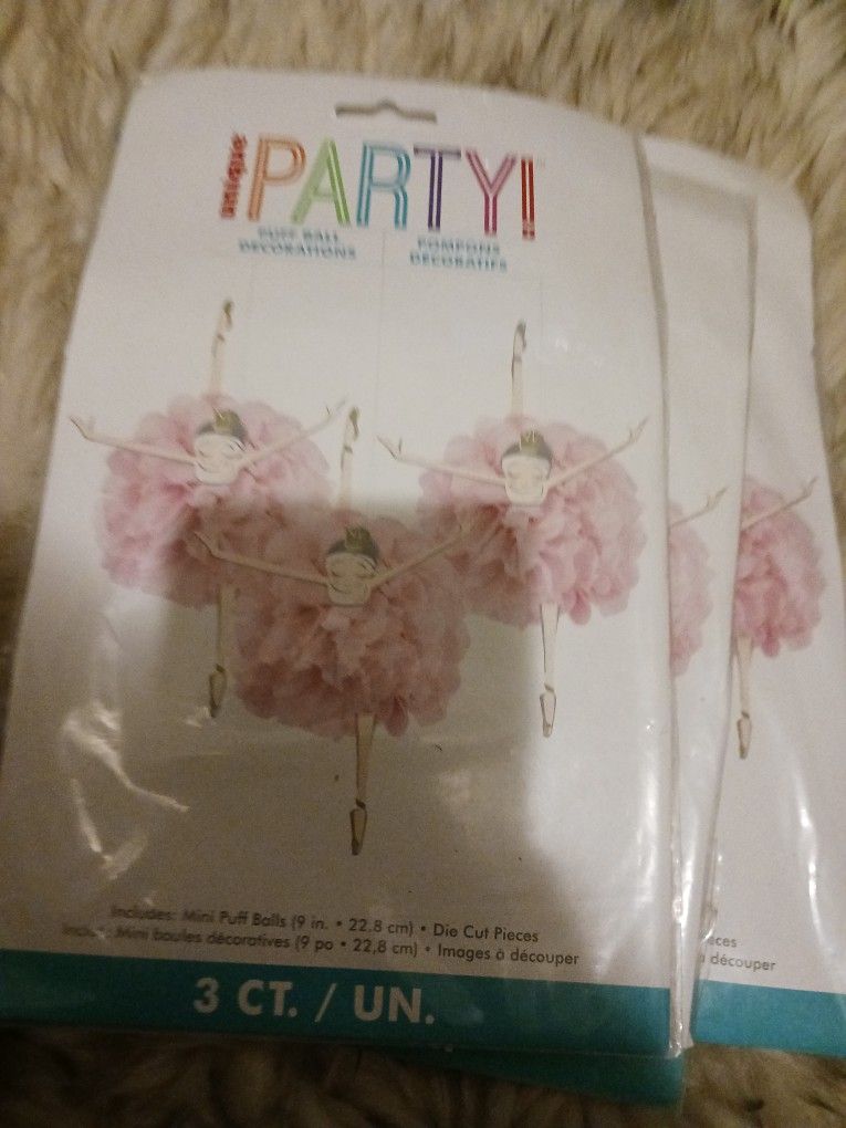 Ballerina Puff Ball Decorations