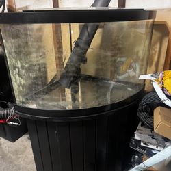 Cornered 65 Gallon Aquarium And Stand 