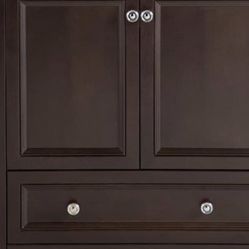 Glacier Bay Delridge 31 in. W x 19 in. D Bathroom Vanity in Chocolate with Solid Surface Vanity Top in Caramel