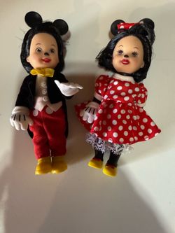 Vintage  Mickey and Minnie Mouse character dolls