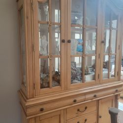 China Cabinet, Table And 6 Chairs For Sale..