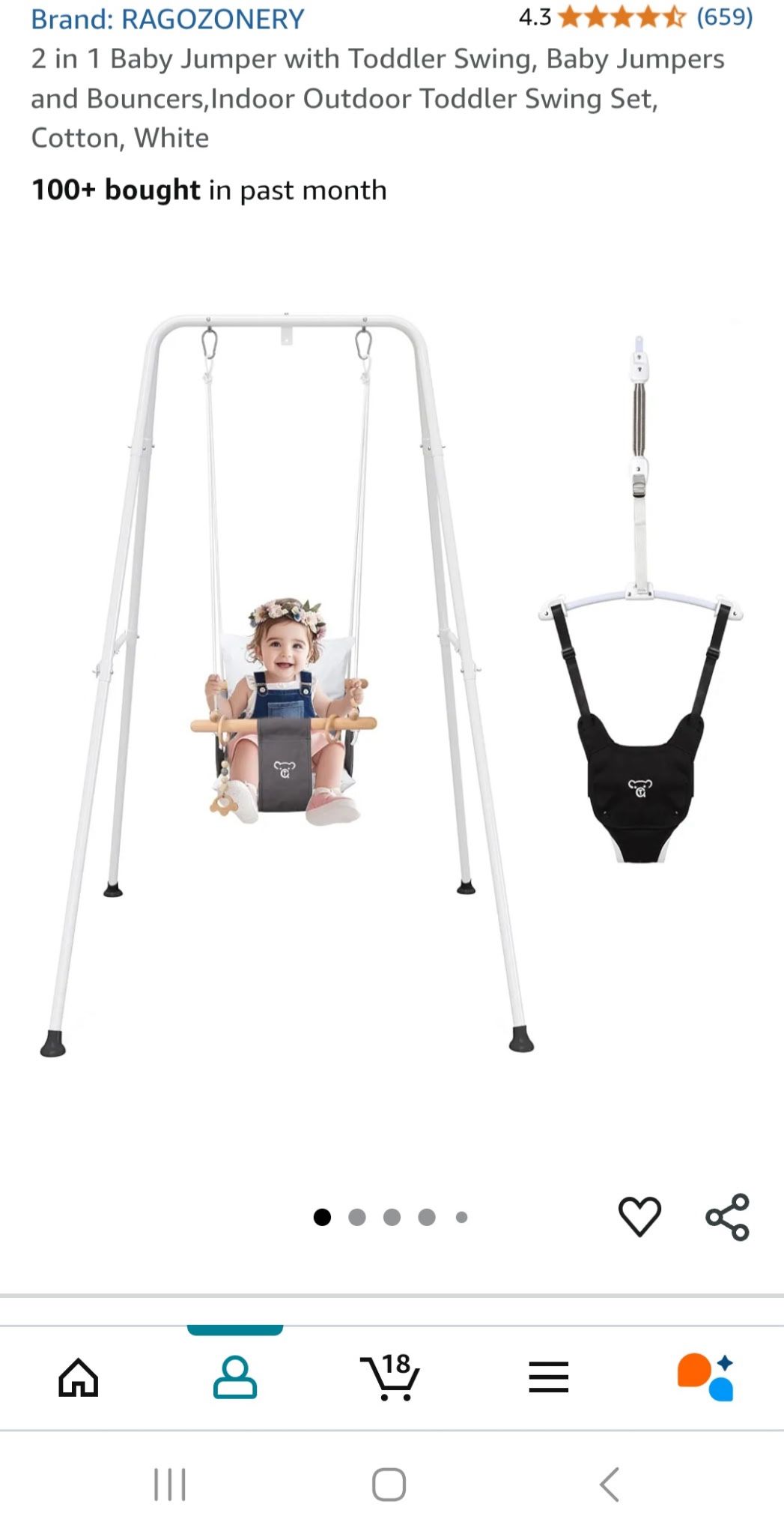 Baby Jumper With Toddler Swing
