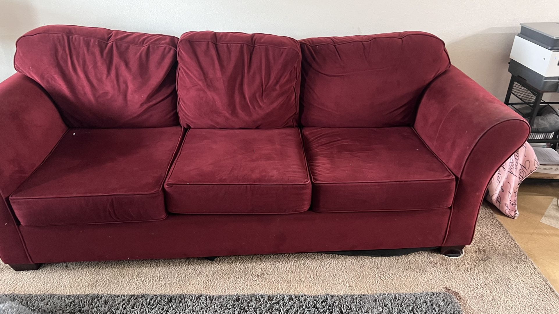 Burgundy 3 Seater Couch