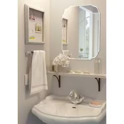 18 in. W x 24 in. H Frameless Irregular Bathroom Vanity Mirror