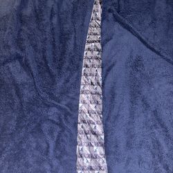 Zanzara gray & white checkered tie with blue emblems