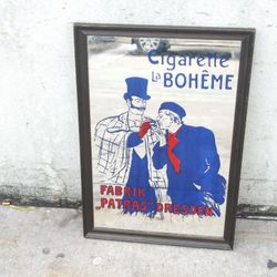 VINTAGE CIGARETTE LA BOHEME MIRROR SIGN