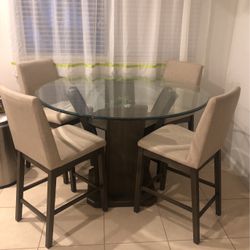 5 Pieces Glass Table Brought 2 Months Ago 