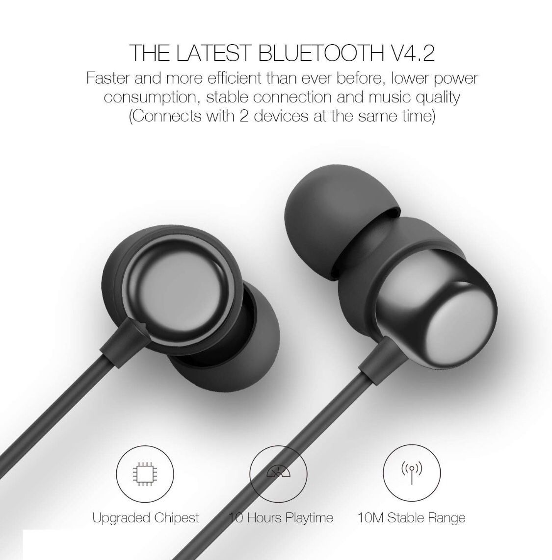 Bluetooth Headphones Sports Wireless Earbuds Sweatproof Headset Magnetic attraction Stereo Earphones for Running Workout Gym Noise Cancelling Proshin