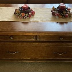 Coffee Table  - Leather & Wood