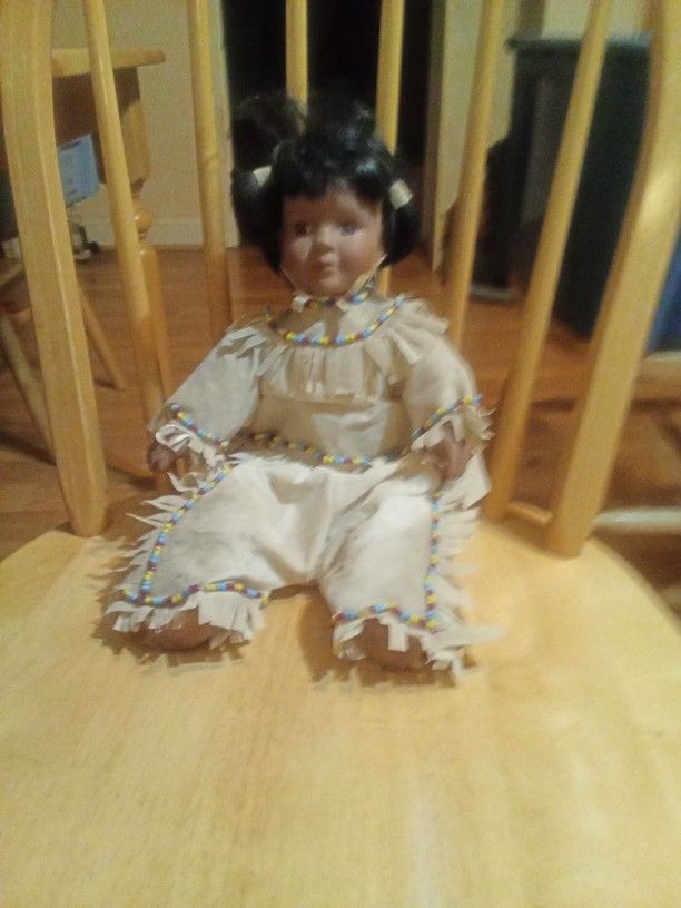 Antique Porcelain Indian Doll. 