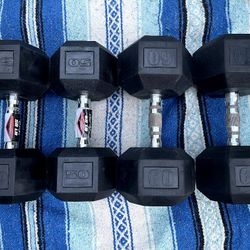 RUBBER DUMBBELLS (PAIRS OF 50s = $145  & 60s = $155   
         •  55s 45s 40s 35s 30s 25s 20s 15s 10s  Are Also Available 