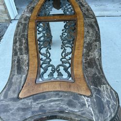 Elegant Marble & Wood Table 