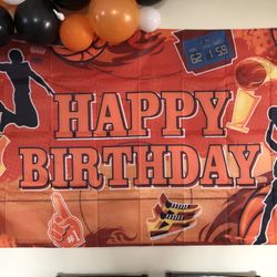 Basketball Theme Birthday Banner 