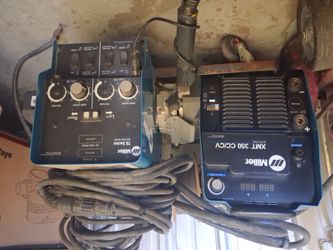 Miller XMT 350 CC/CV Multiprocess Welder and Miller 70 Series 24V Wire Feeder