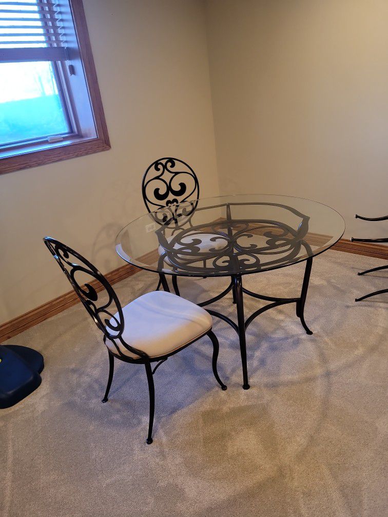 Artistica Glass Breakfast Table and 4 Chairs
