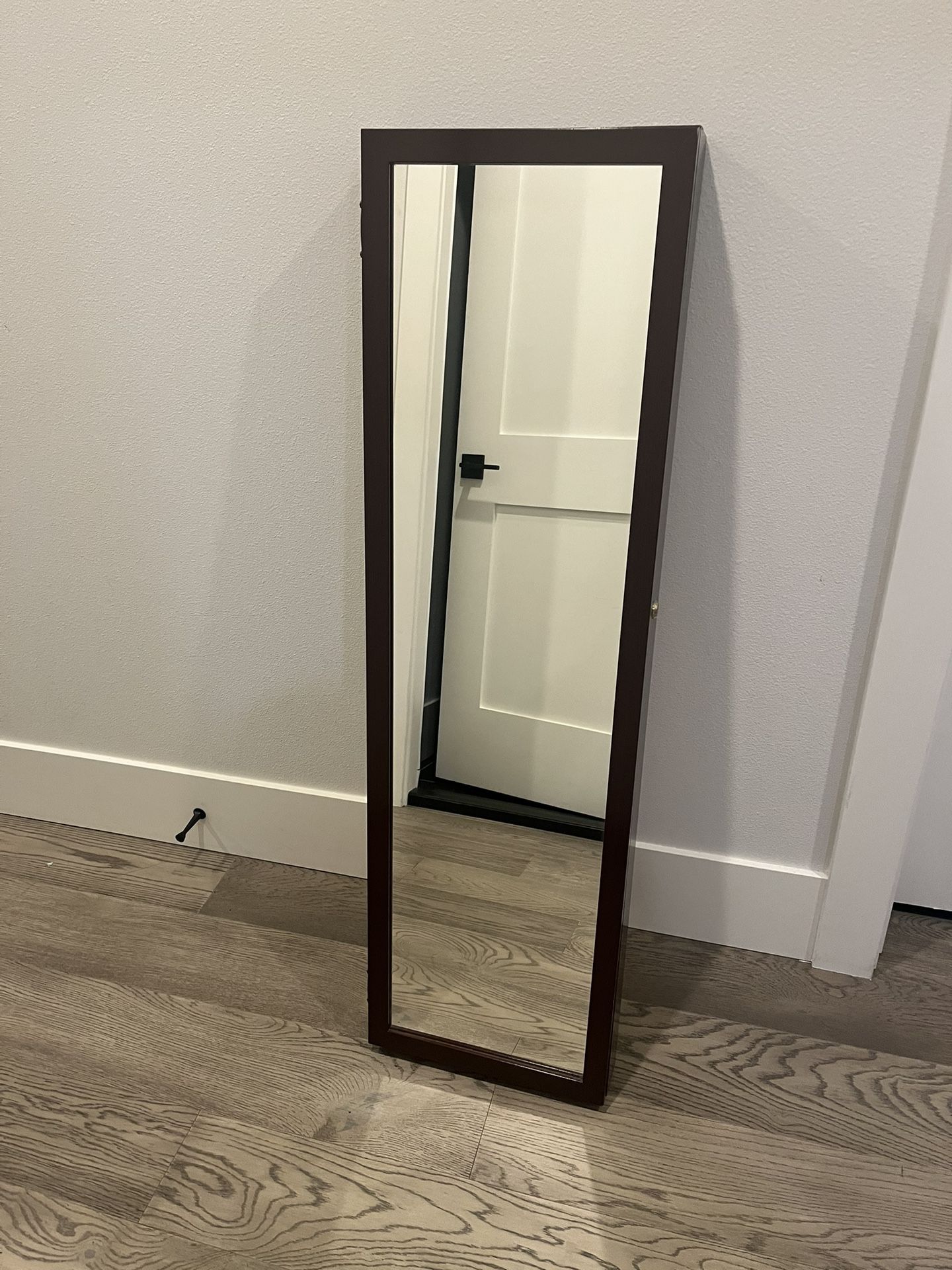 Mirror with hidden storage for jewelry