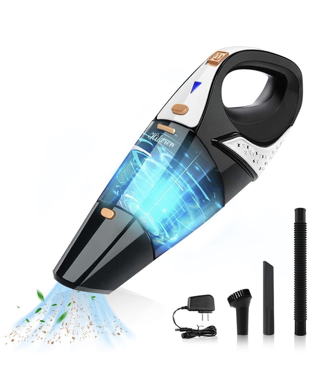 Handheld Vacuum,7Kpa Strong Suction Hand Vacuum Cordless,Wet & Dry Handheld Vacuum Cleaner with Stainless Steel HEPA Filter for Home and Car Cleaning