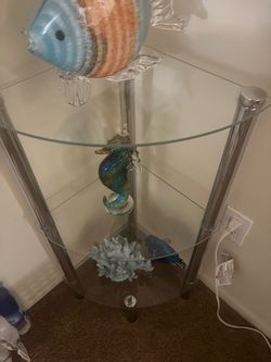 Home Basics Shelf Corner Glass, 4-Tier