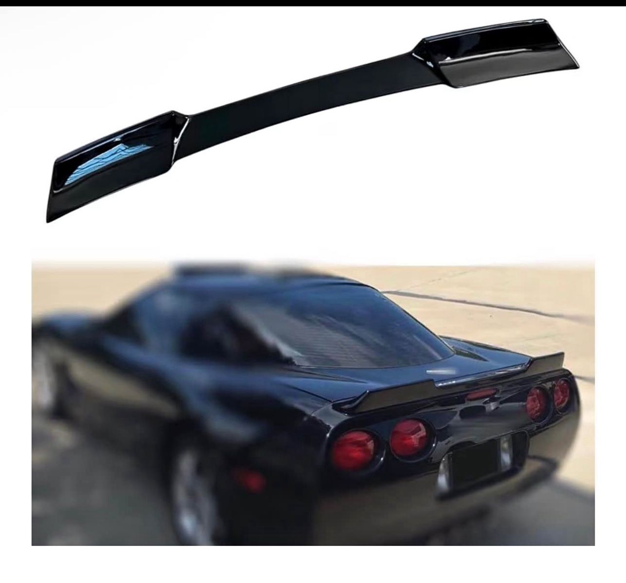 New in the box Rear Spoiler Wing Rear Trunk Lid Wing Spoiler Compatible with Corvette C[hidden information] ZR1 Extended Style (Glossy Black)(D271) 