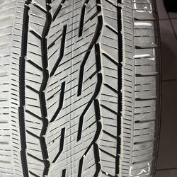255/55/20. One used Continental tire great tread.