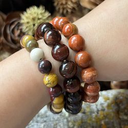 Tiger eye, red jasper, mookaite natural stone bracelets